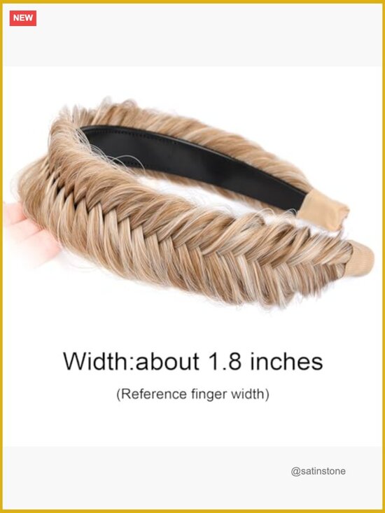 Wide Braided Headband with Teeth Synthetic Hair Plaited Chunky Hairpiece main image 4